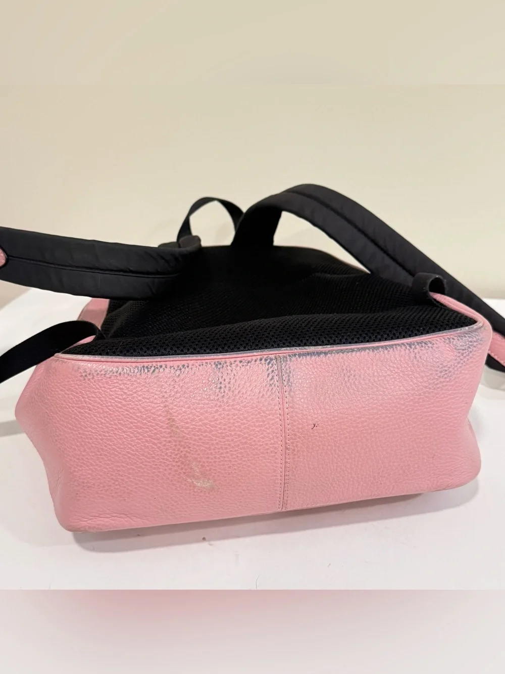 Coach Court Backpack 5666 Pink Pebble Leather Gold Zip Mini Daypack Bookbag